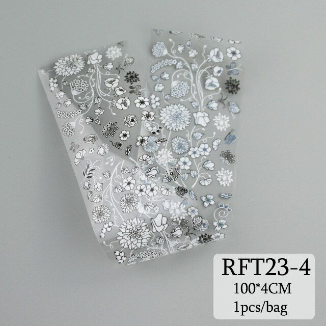 10pcs Nail Foils Set Holographic Flower Lace Mix Transfer Stickers Manicure Adhesive Charms Manicure Decals DTY Nail Art Decor