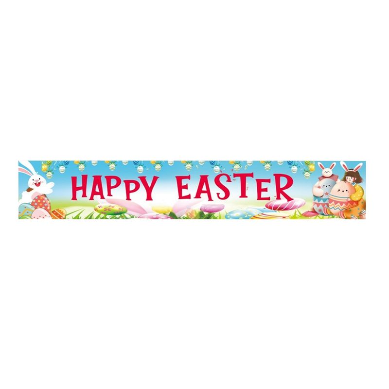Garden Decoration Easter Banner Flag Easter Holiday Decoration Banner Home Decoration Outdoor House Flag 120X20 Inch