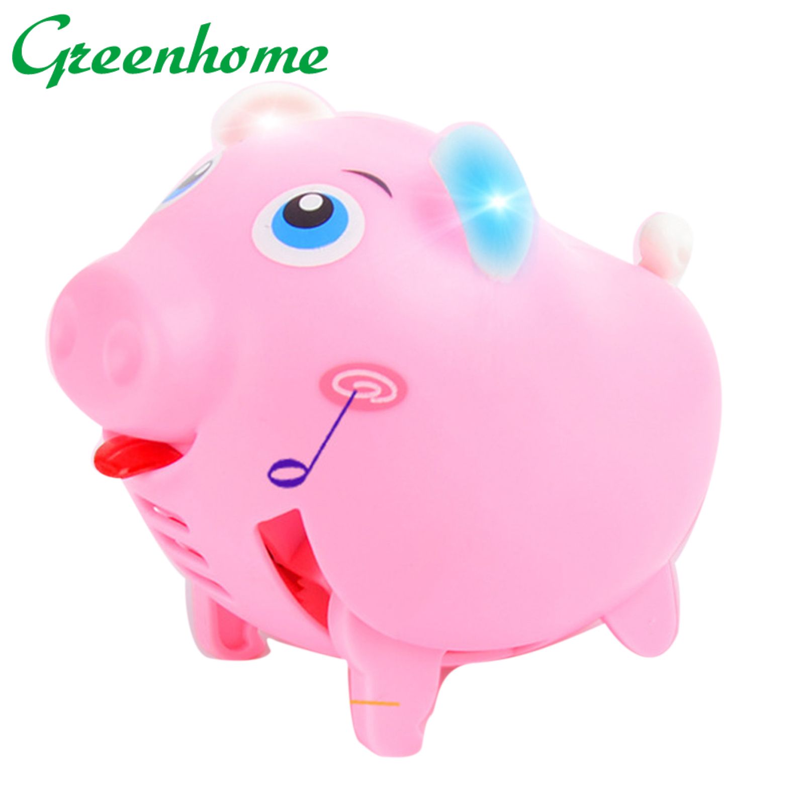 Greenhome Kids Electric Walking Singing Musical Light Pig Sound Control Induction Toy