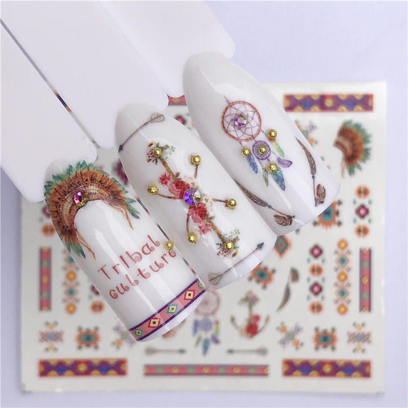 ZKO 1 Sheet Water Transfer Nail Stickers Decals Fruit/Ice Cream/Cake Pattern Nail Art Stickers Wraps Manicure Decoration