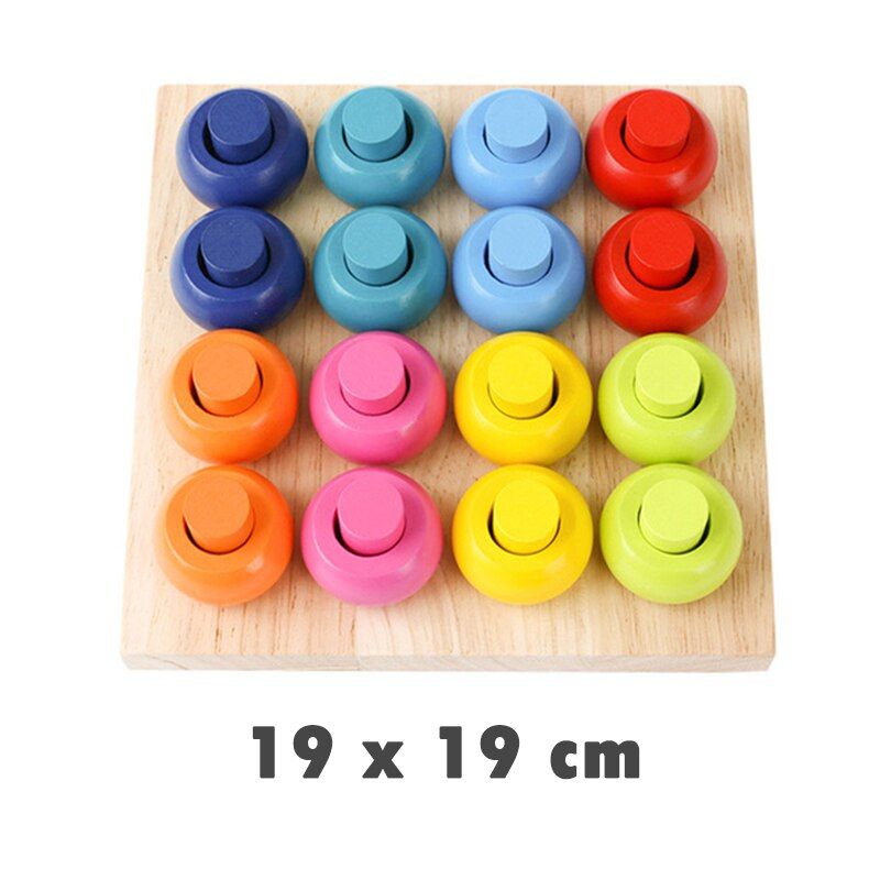 Wooden Montessori Baby Toys Learning Geometric Shape Color Matching Toys Early Education Blocks Sensory Activity Toys For Kids