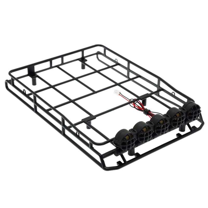 JAERBEE Luggage Carrier Roof Rack with LED Roof Light for MN D90 D99S MN98 MN99S MN-90 1/12 RC Car Upgrade Parts