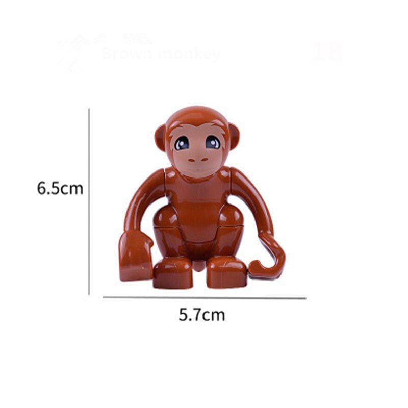 Animal Model Compatible With Duploed Animals Series Big Building Blocks Black Cat Dog Lion and Tiger Elephant Toys for Childrens
