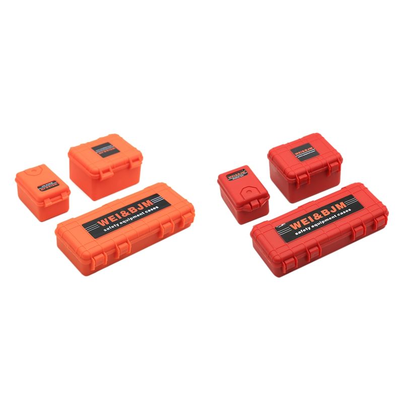 6Pcs Plastic Rc Car Storage Box Decoration Tool for Traxxas Trx4 Axial Scx10 90046 D90 1/10 Rc Crawler Accessories Orange & Red