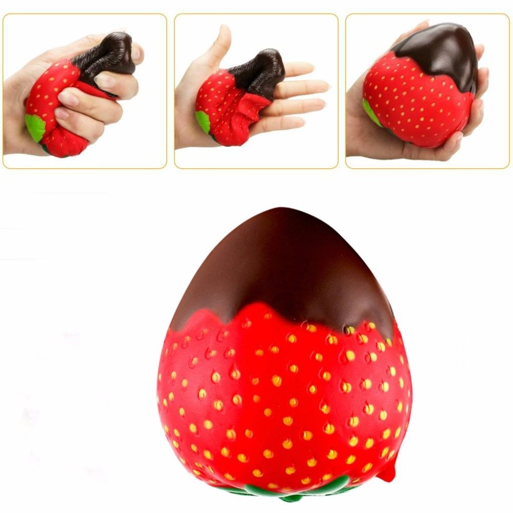 Kwaii cute Chocolate Strawberry Sauce Scented Squishy Slow Rising Squeeze Toys Jumbo Collection Bread Kids Toy Gifts