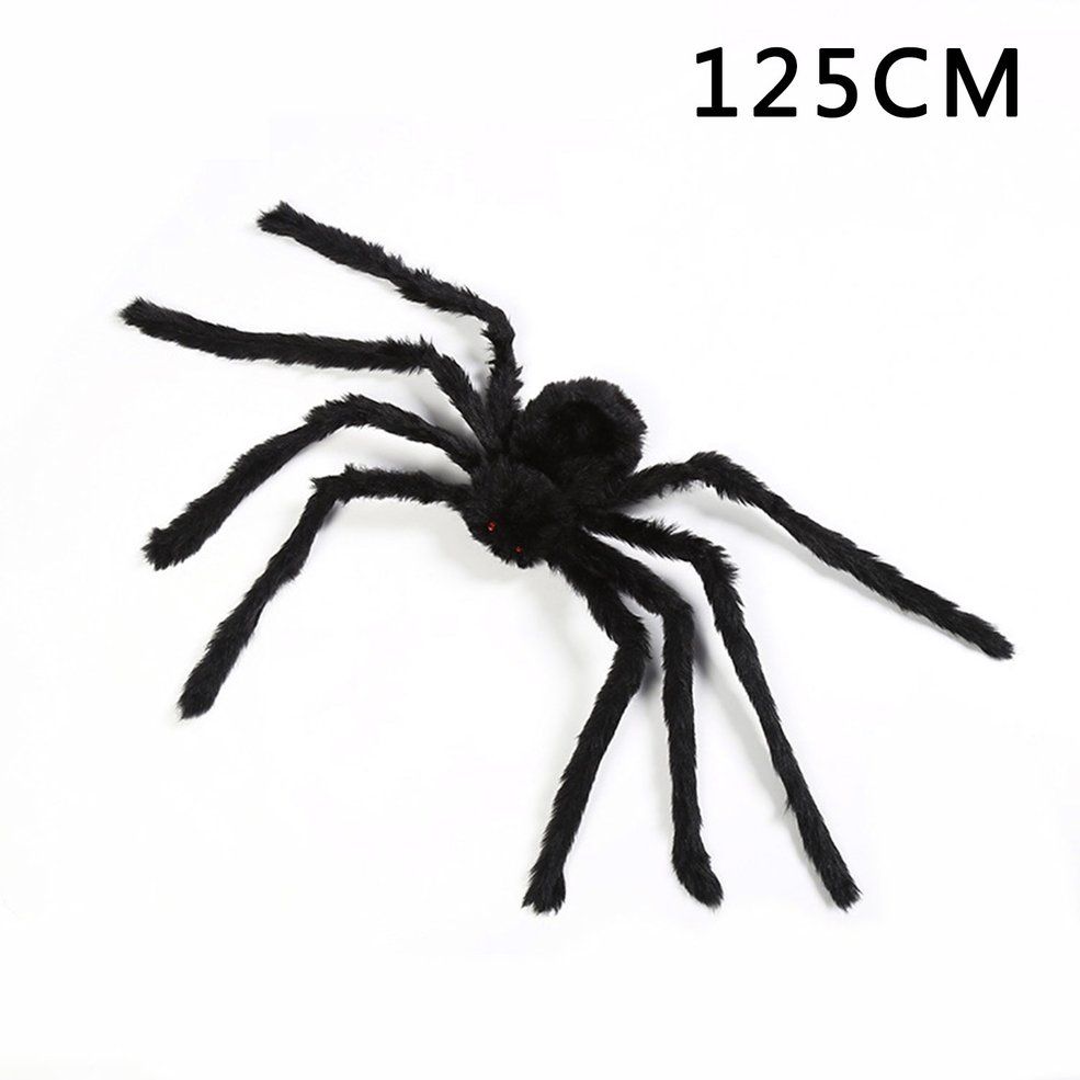 Cimiva Horror Giant Black Plush Spider Foldable Bending Halloween Party Decoration