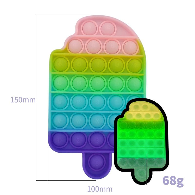 Glow in the Dark Fidget Toys Reliver Stress Toy Rainbow Push Bubble Antistress Children Toy Fluorescence Luminous