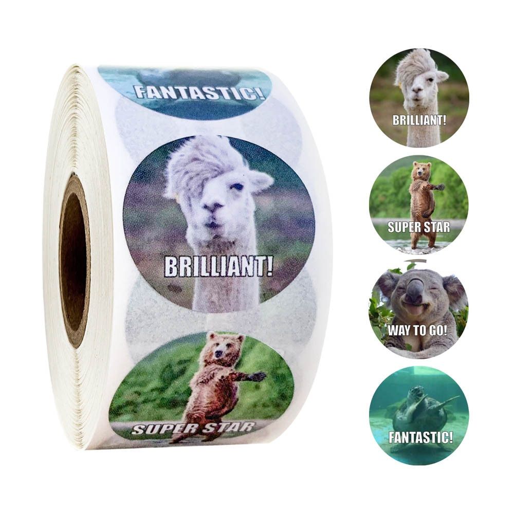 500pcs Cute cat Stickers Animal Reward Kids Funny Waterproof Package Seal Labels Cool Skateboard Cartoon Stickers For Kid toys