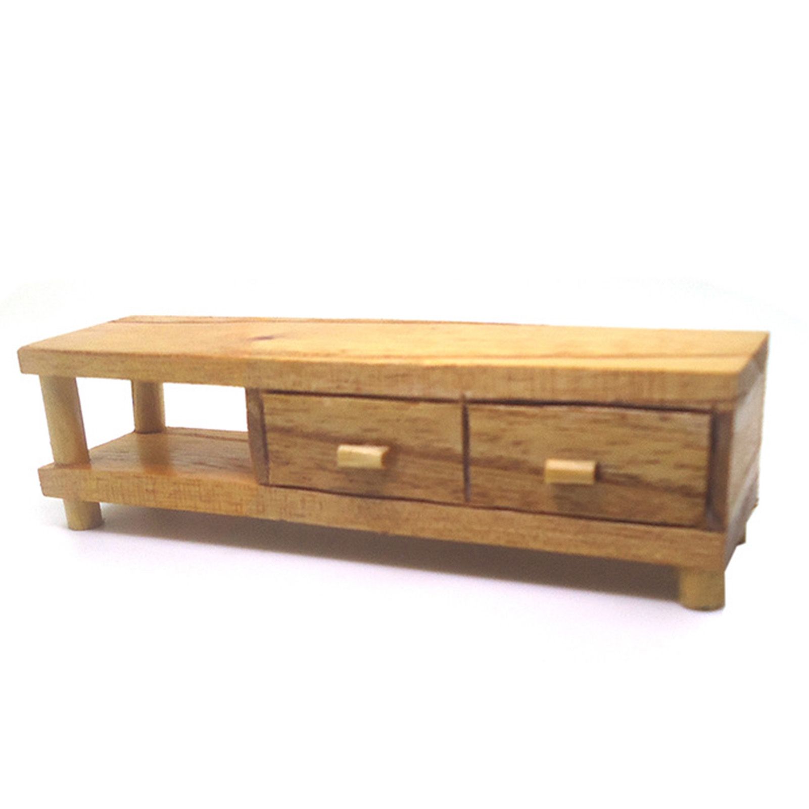 1/12 Dollhouse Miniature TV Cabinet Stand Table Wooden Toy Furniture Accessory