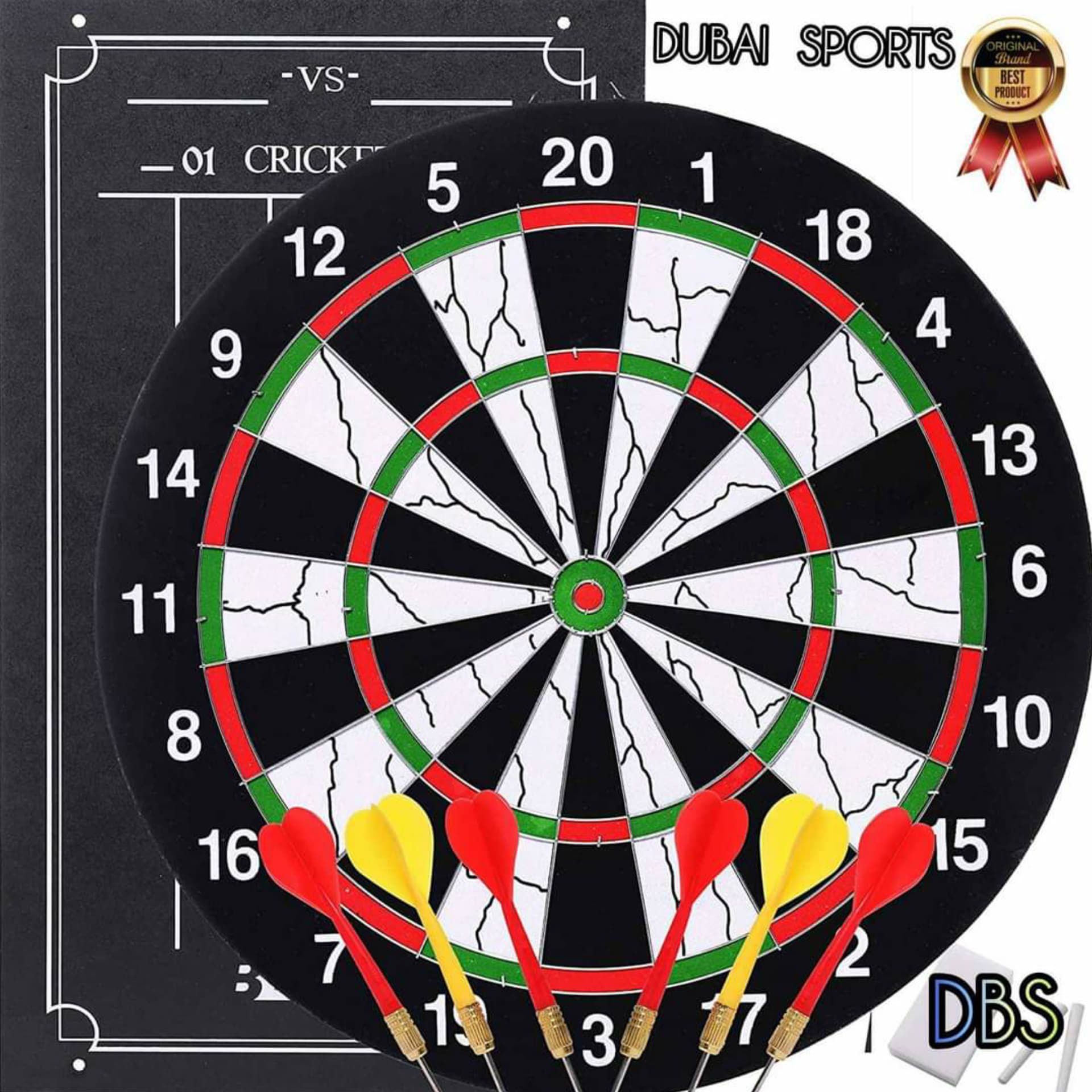 Ninja Dart Board  Free Dart pin 6 Pcs  17 Inch_ Black & White