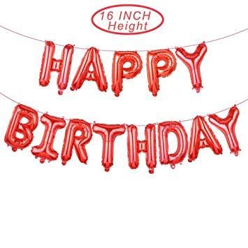 Foil Birthday Banner -  Red