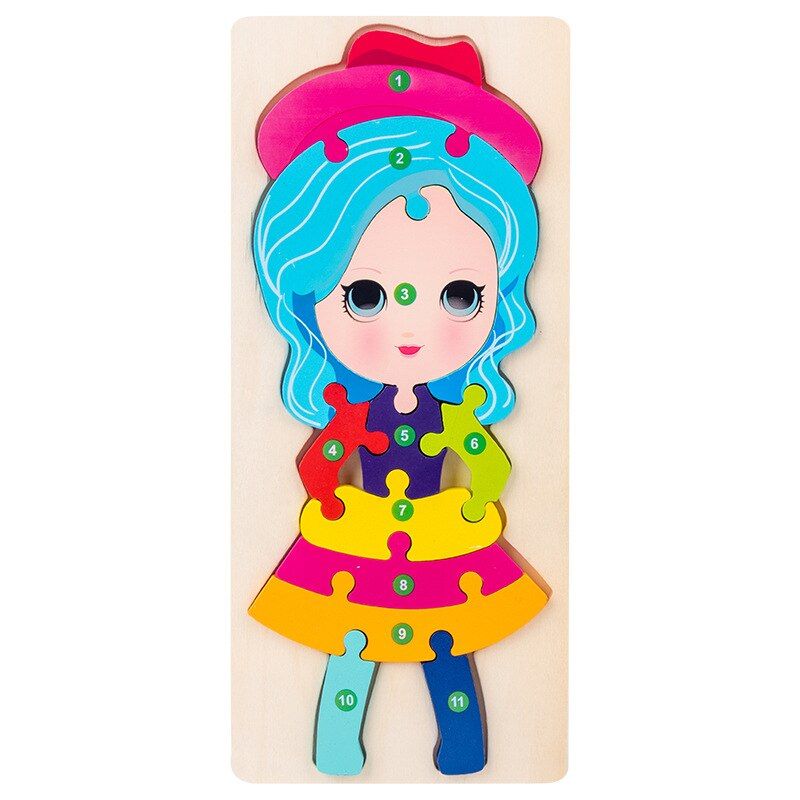 Children Large Size 3D Montessori Wooden Educational Toys  Matching Puzzle Busy Board Preschool Educational Kids Toy