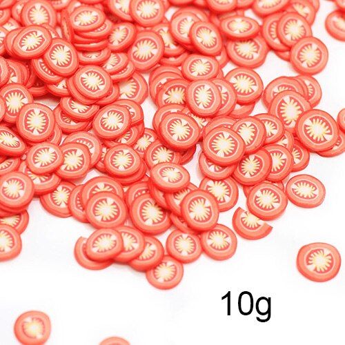 Boxi10g Tomato Polymer Clay Slices Slime Supplies Toy Addition for Slices Charm DIY For Fluffy Clear Crystal Slime
