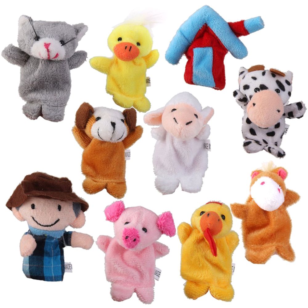 Old MacDonald Farm Animals Finger dolls Children Prefer Toys 10pcs ， Hand doll