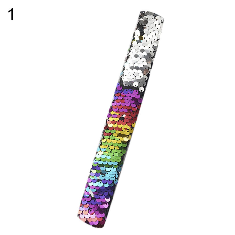 Shiny Children Sequins Slap Bracelet Wristband Headband Party Wrist Strap Gift