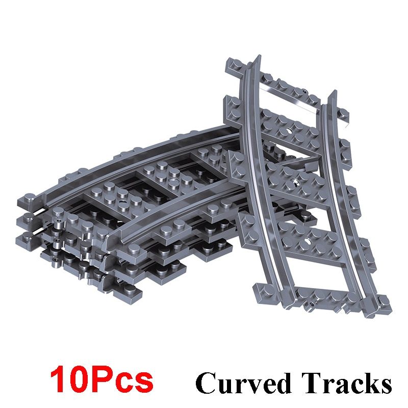 City Trains Train Flexible Track Rail Crossing Straight Curved Rails Building Blocks Figure Toys For Children
