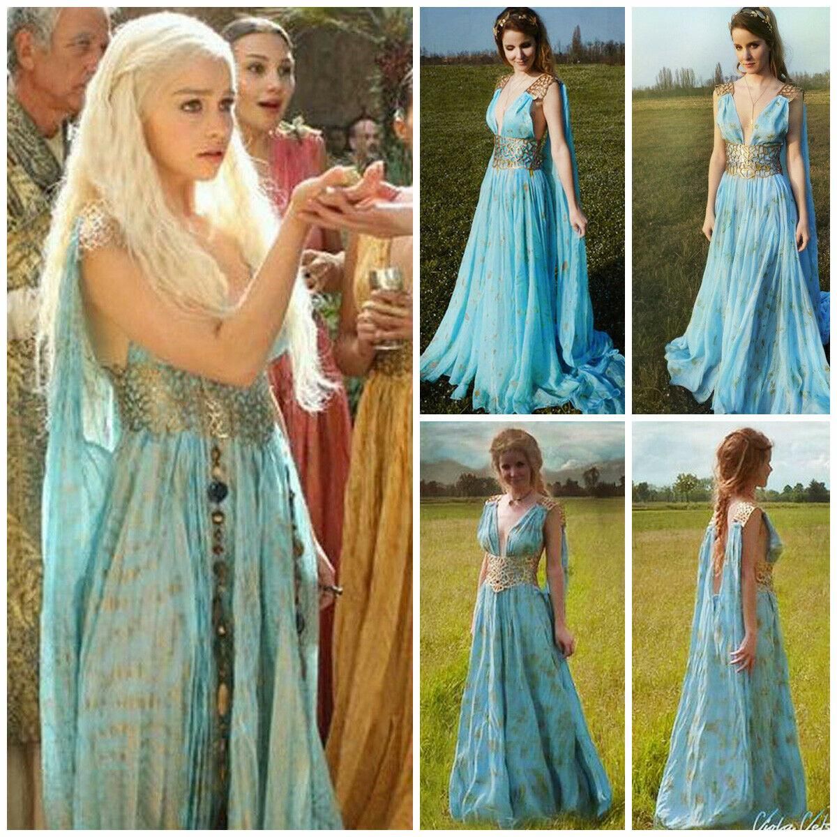 Mother of Dragons Game of Thrones Halloween Cosplay Costume Daenerys Targaryen Women Girl Dress Up