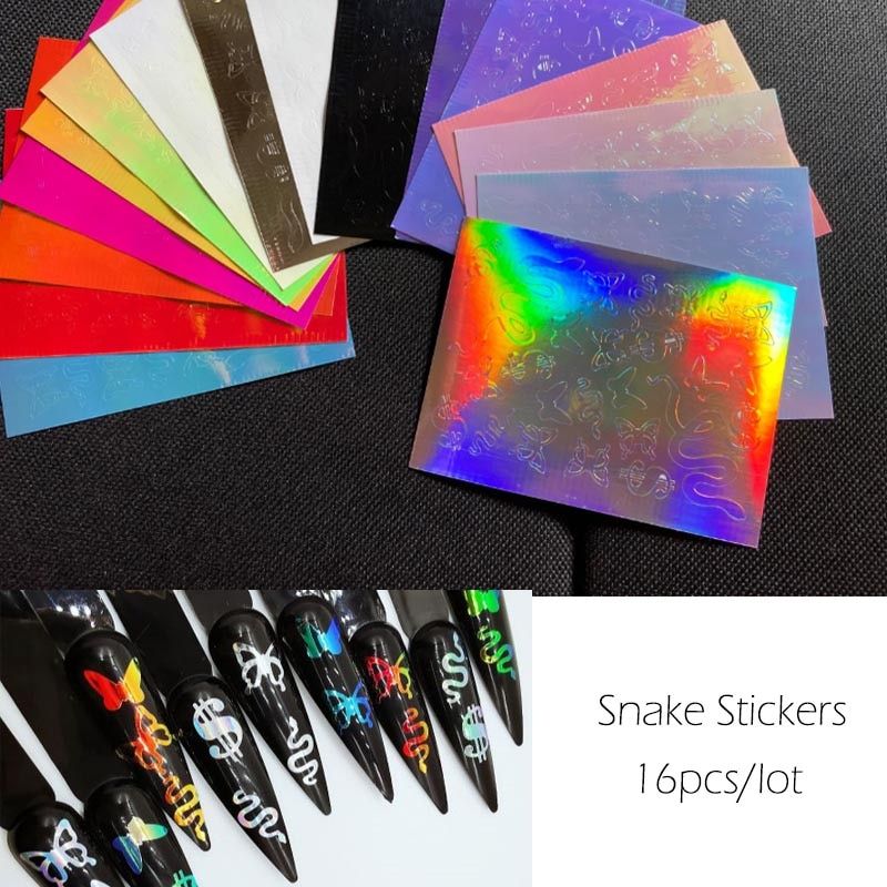 Butterfly Nails Wings Holographic 3D Nail Stickers Decal Self Adhesive Manicure Nail Art Acrylic Designs Tool