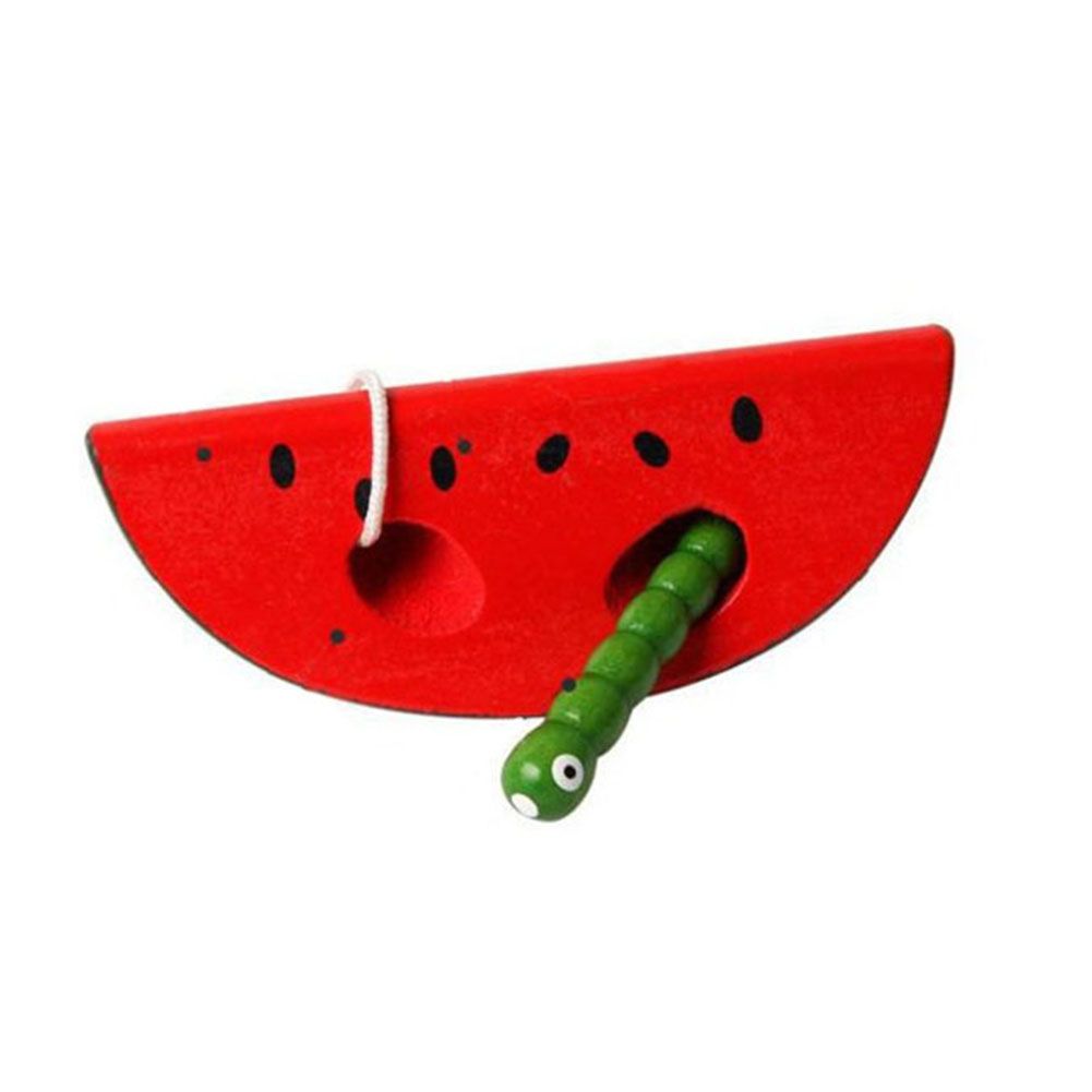 Fruit Shape Intelligence Lacing Game Montessori Puzzle Threading Kid Wooden Toy