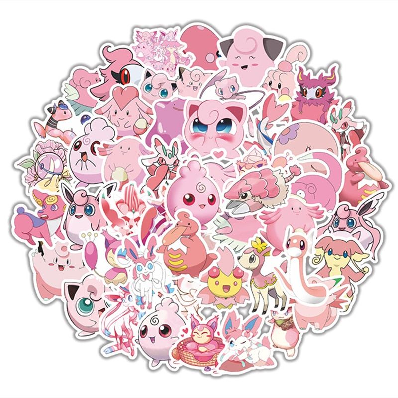 50/10/107Pcs Pokemon Stickers Aesthetic PVC Graffiti Pegatinas Skateboard Mobile Phone Tablet Computer Pikachu Car Autocollant