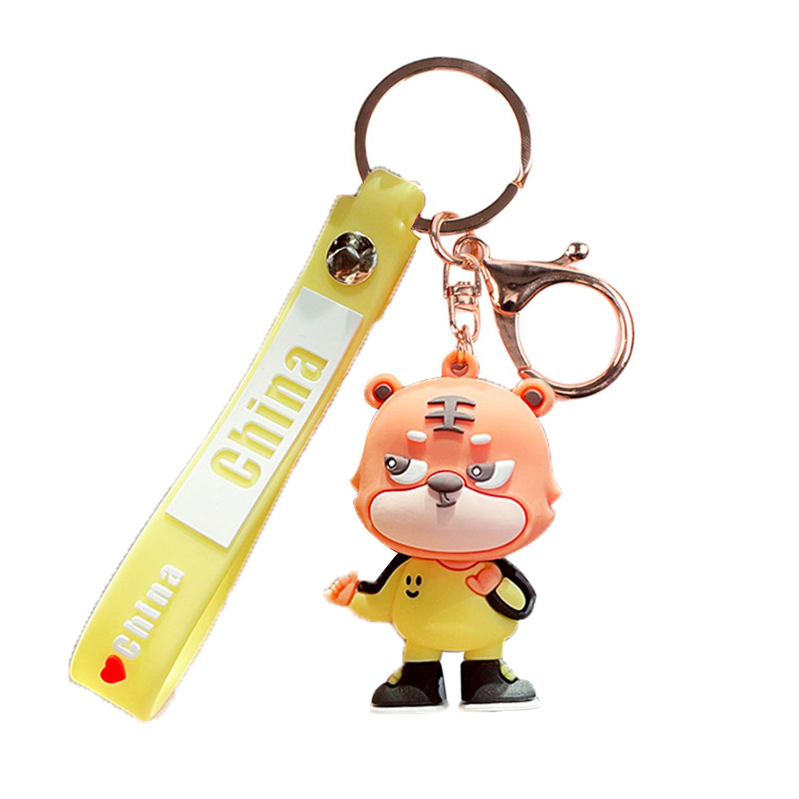 Cartoon Keychain Alloy Buckle Mini Animal Figurine Key Ring