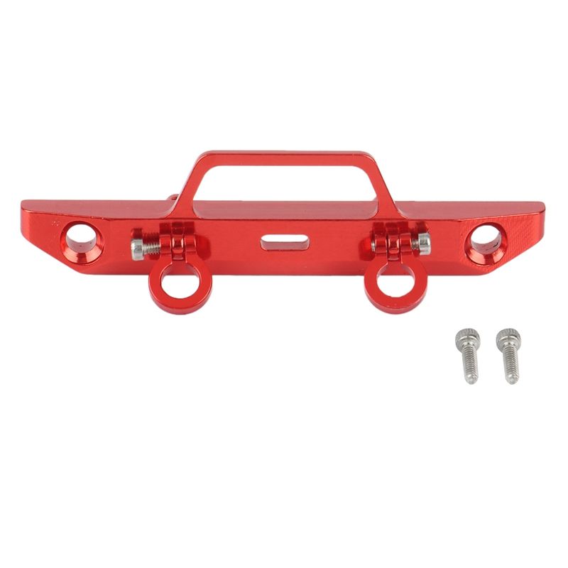 CNC Metal Front Bumper with Hook for 1/24 RC Crawler Car Axial SCX24 90081 Upgrade Parts