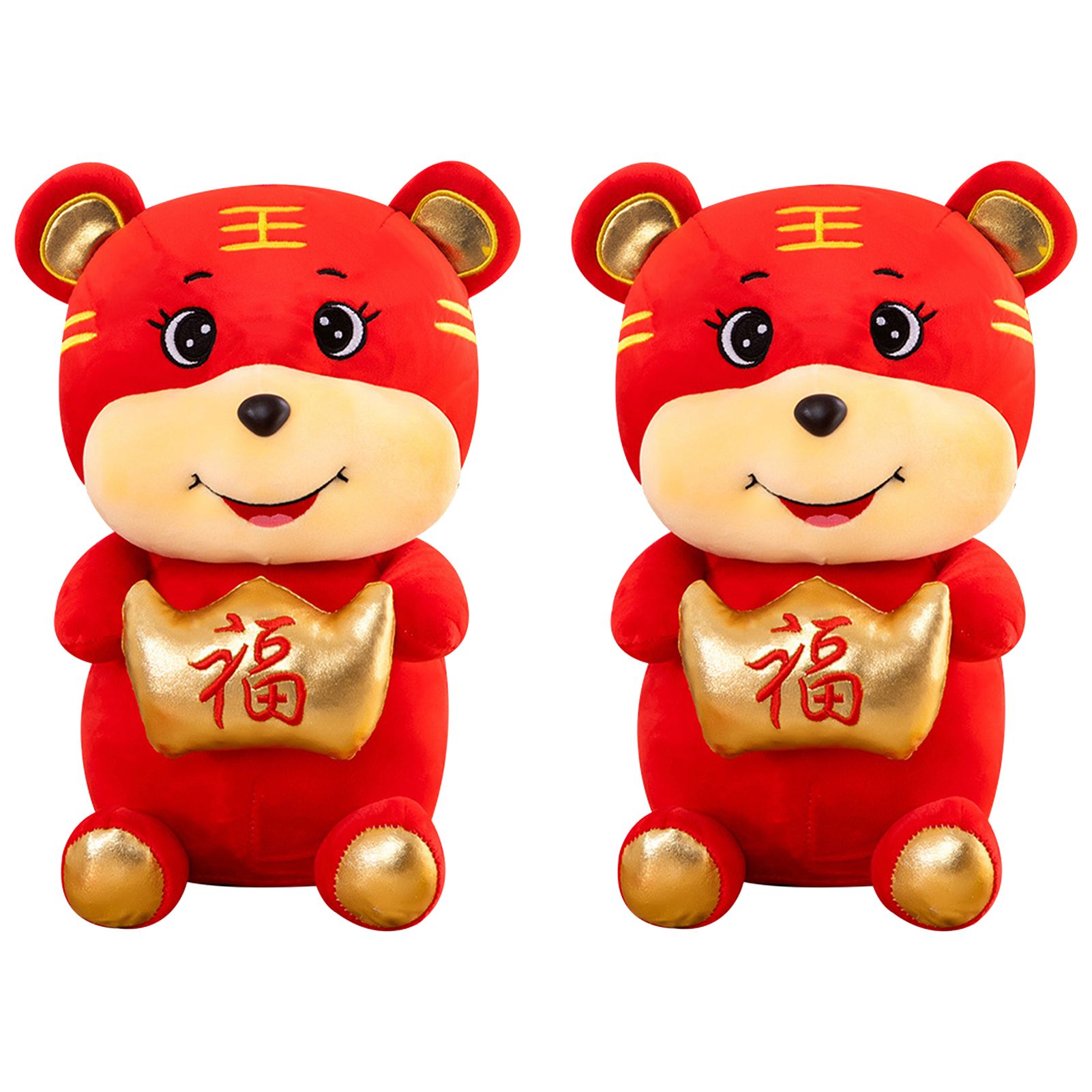 Stuffed Toy Multifunctional Skin-friendly PP Cotton 2022 Chinese Red Tiger Plush Doll for Home Decoration