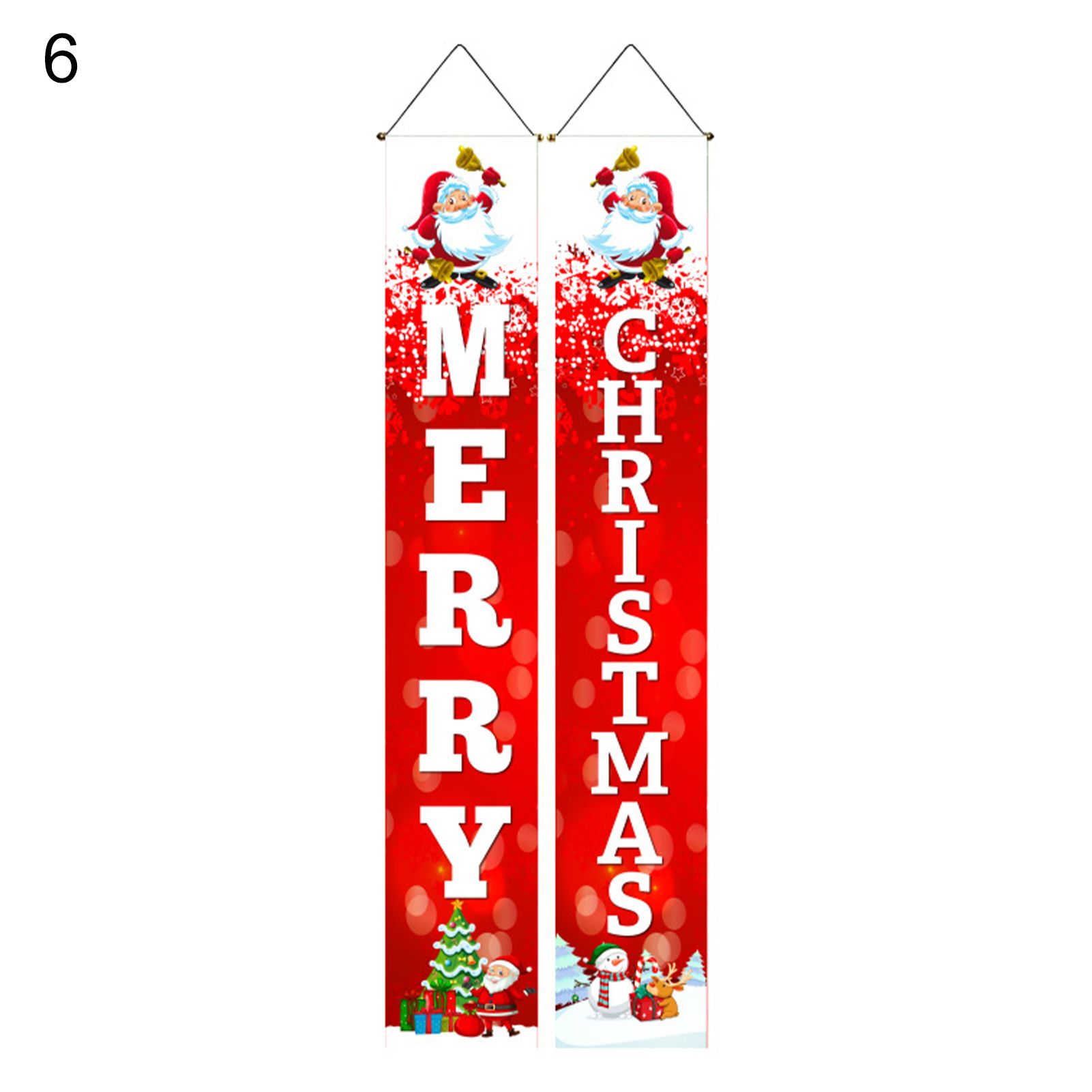 Christmas Couplet Attractive Xmas Themed Front Door Hanging Banner