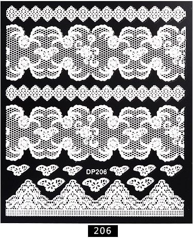 Top Quality White Flowers Lace 3d Nail Stickers Decals Self Adhesive DIY Charm Design Manicure Nail Art Decorations