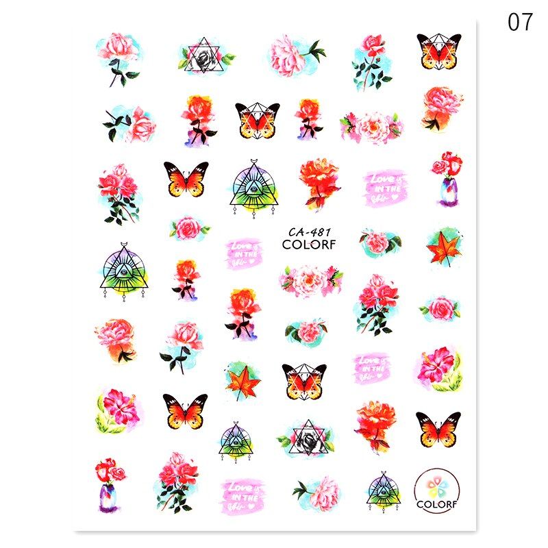 Summer 6D Butterfly Flower Nail Sticker Three-dimensional Transfer Beautiful Decals Decoration Nail Art Accessories DIY Design