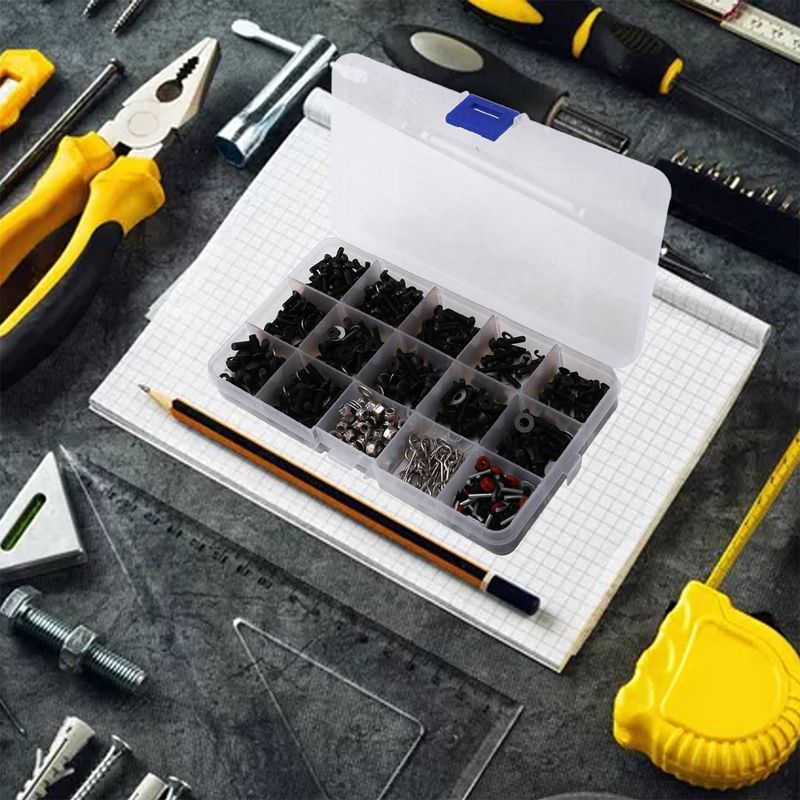 450Pcs/Set M3 M4 Metal Screws Nuts Box for 1/10 RC Crawler Car Axial SCX10 90046 Traxxas Trx4 Redcat Mst RC Car Parts