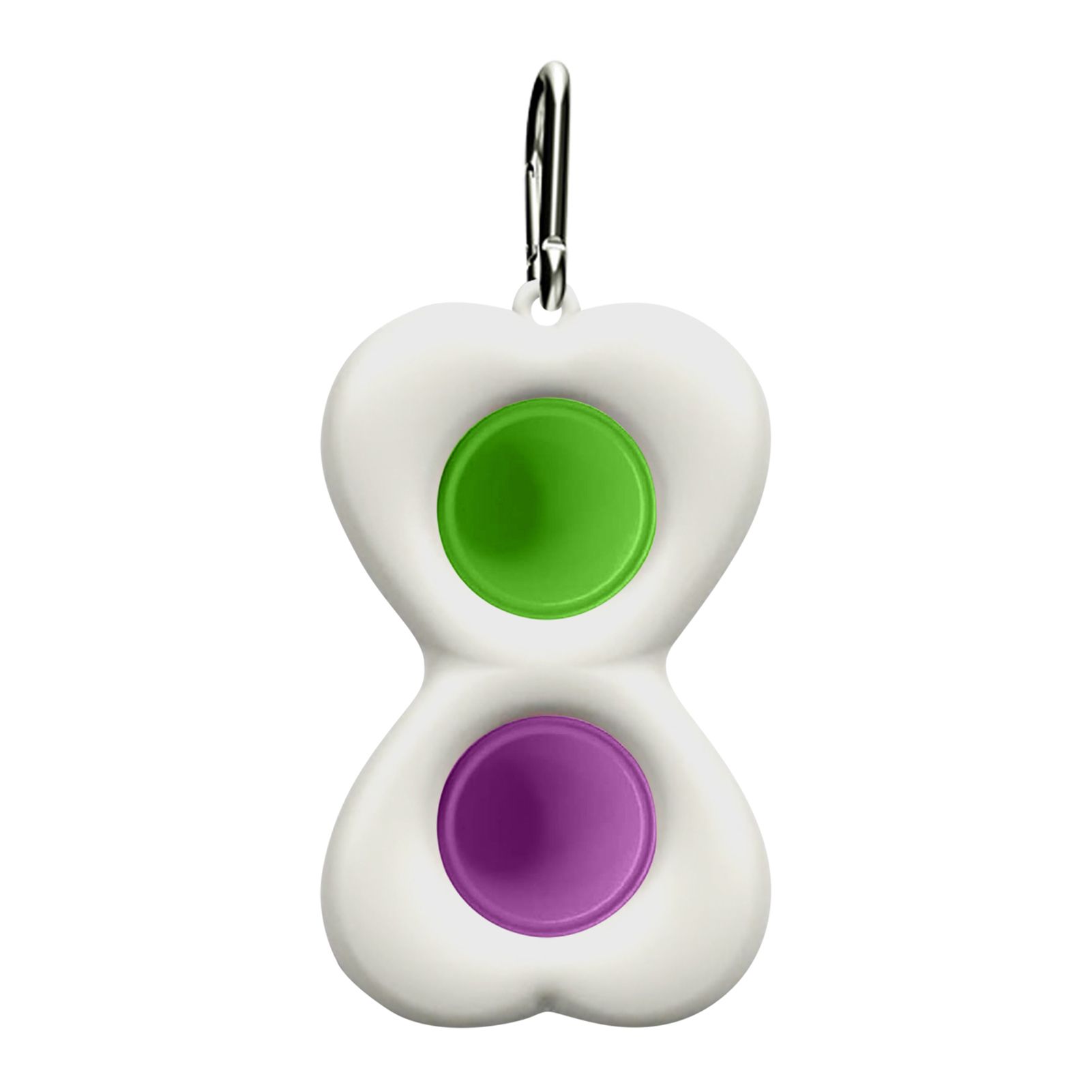 Unzip Toy Reusable Double Heart Shape Silicone Mini Sensory Keychain for School