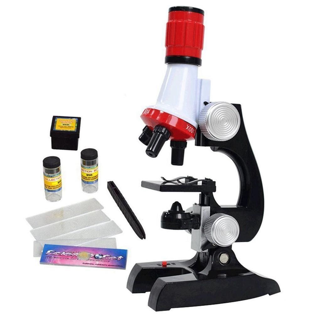 Science Kits for Kids Beginner Microscope with LED 100X 400X and 1200X Science Educational Toy Gift