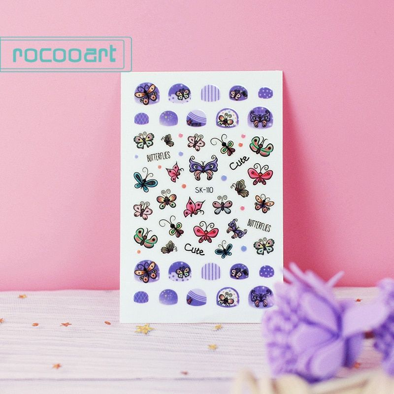 Rocooart Beauty Multi Pattern Art Cartoon Children Nail Sticker Adhesive DIY Nail Art Tattoo Temporarily Nail Tips Decals Decor