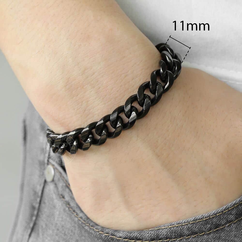 6/9/11mmPunk Stainless Steel Jewelry Bracelet for Men Women Multi Size Curb Cuban Link Chain Wholesale Dropshipping KBM168A