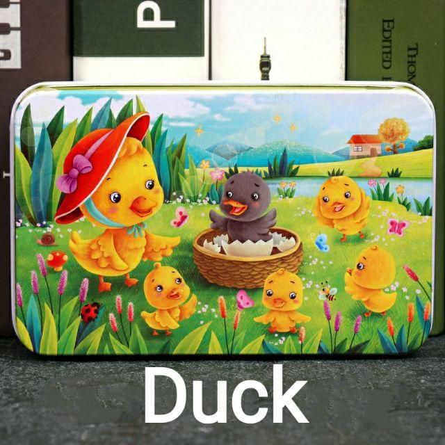 Wooden Jigsaw Puzzle with Iron Box - Cartoons