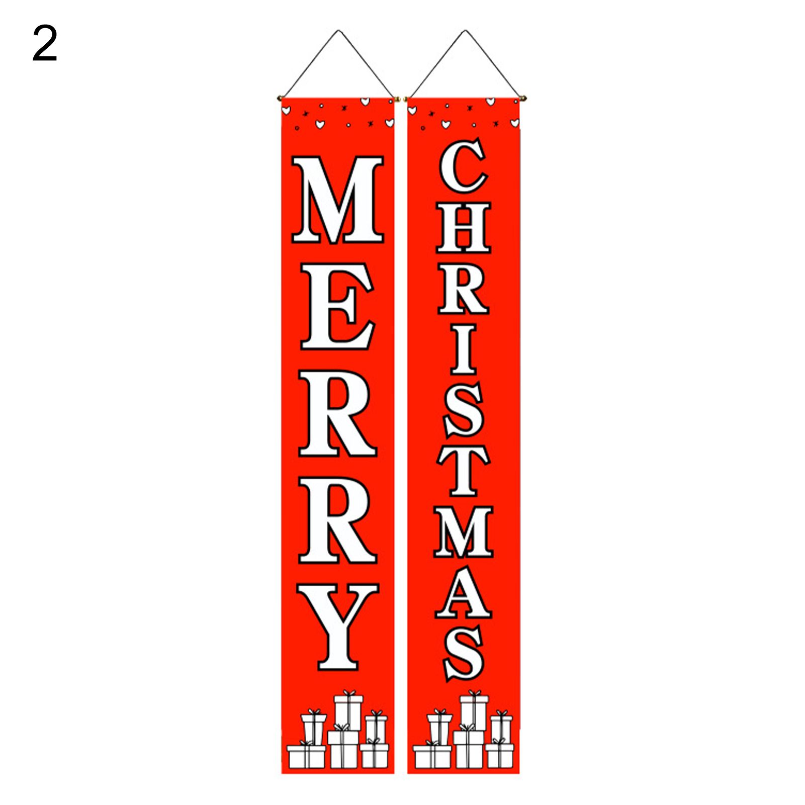Curtain Couplet Eye-catching Elk Snowman Pattern Door Banner Ornament