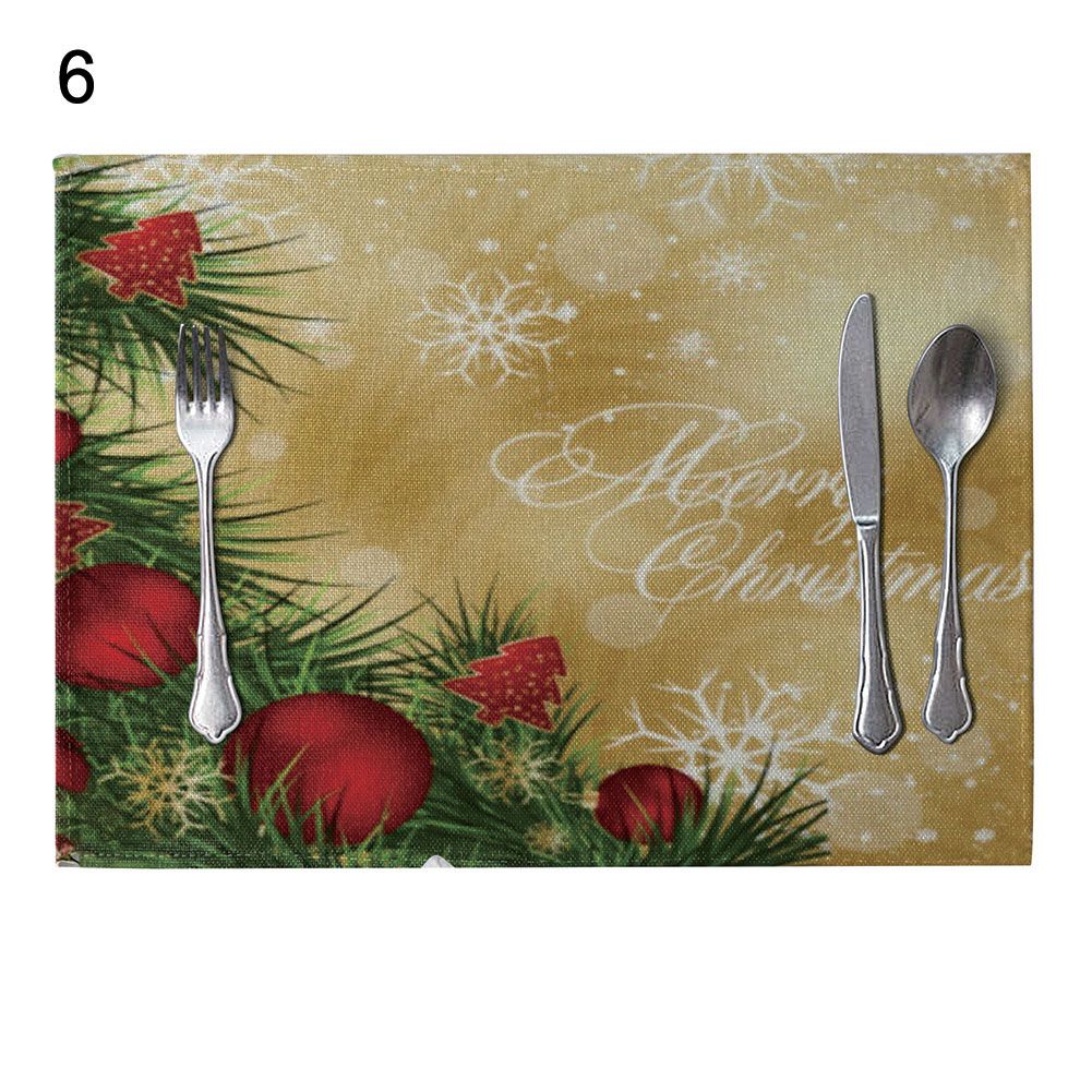 Christ Bell Snowman Dining le Linen Insulation Mat Plemat Kitchen Decor