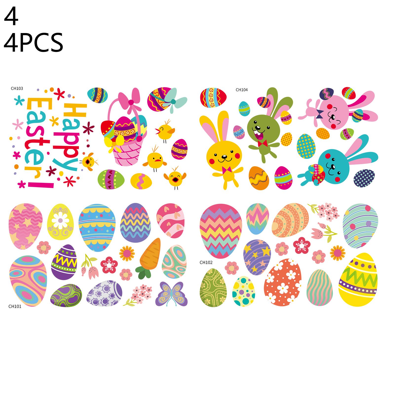 Window Sticker Eye-catching Egg Hunt Game Easter Wall Cling