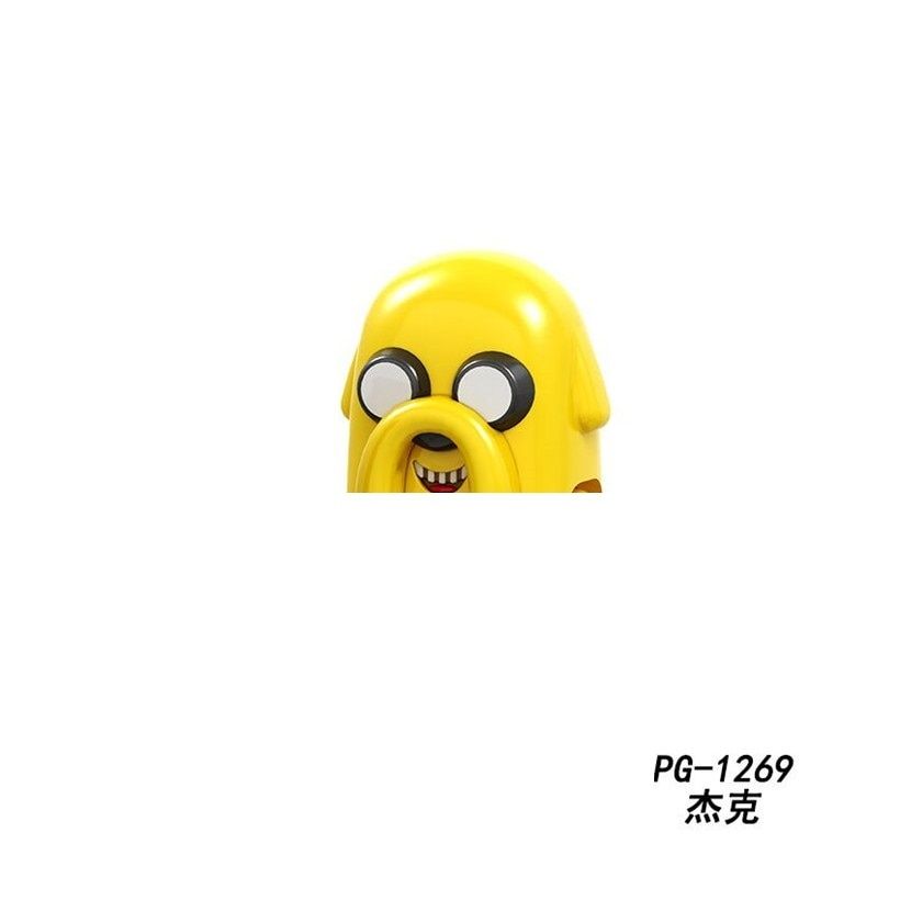 Cartoon Building Blocks Unicorn Gingerbread Man Shark Suit Guy Hot Dog Graduates Accessories Figures Head Children Toys