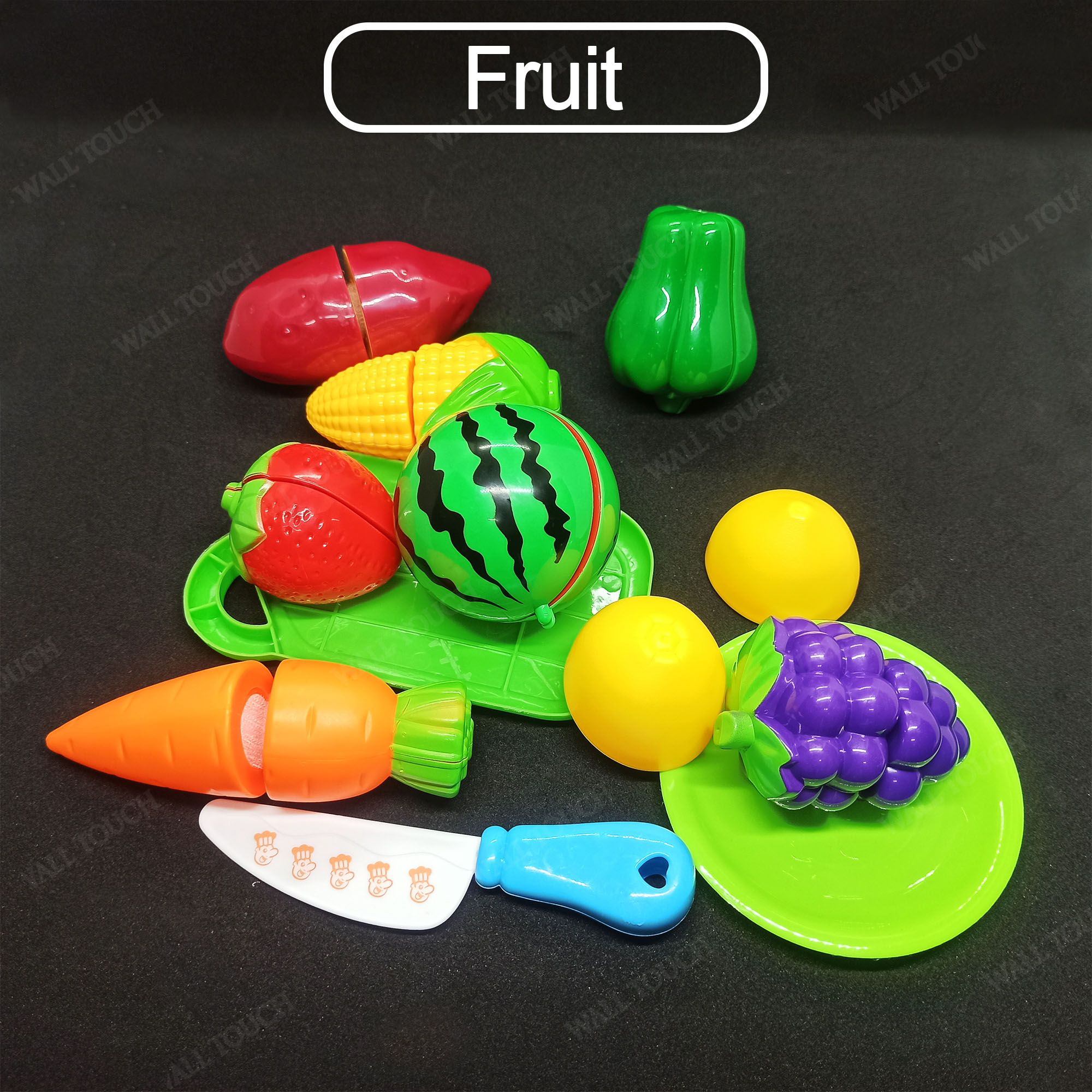 Play Food Grade High Quality Plastic Toys FRUIT Cutter Set Kits Early Educational Toys For Toddlers Boys Girls Kids