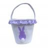 Rabbit Printing Easter Egg Hunts Basket Canvas Bag with Handle Festival Supply