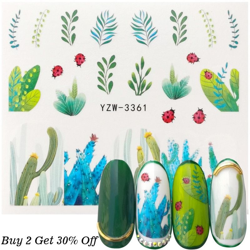 2020 New Designs Lovely Water Transfer Nails Art Sticker Cat Patterns Nail Wraps Sticker Watermark Fingernails Decals