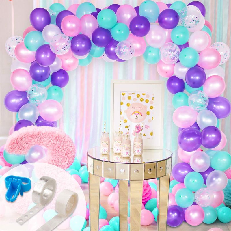 Amusing 103pcs Balloon Garland Arch Kit 12 in Pink Blue White Gold Latex air Balloons Pack for Baby Shower Birthday Party Decor Supplies