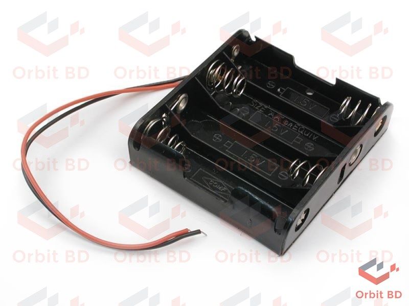 4 Tank Battery Holder AA 4 Tank Rechargeable Battery Holder 14500 Four Slot Plastic Storage Box Case With Leads Cable Wire