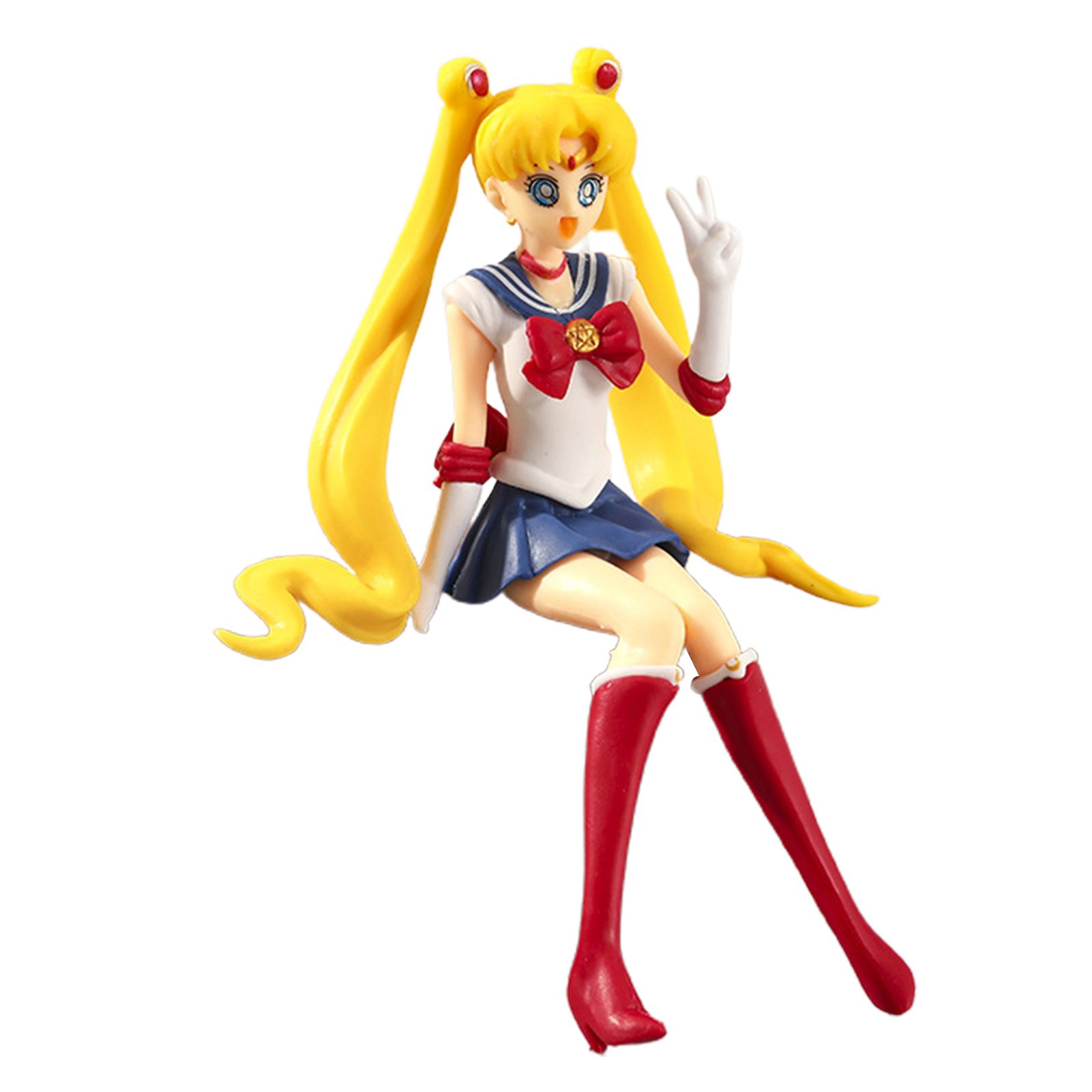 Action Sailor Moon Figurine Rust-proof Vibrant Color Micro Decor Sailor Moon Cartoon Anime Figures for Anime Lover