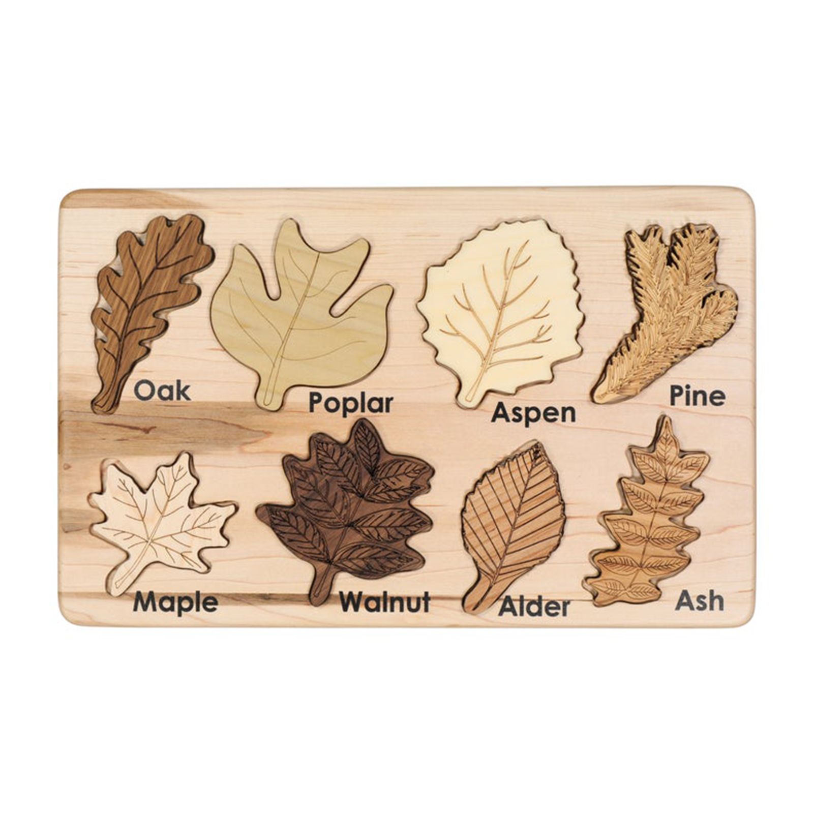 1 Set Pairing Toy Exquisite Leaves Shape Wooden Educational Puzzle Spatial Imagination Jigsaw for Kids