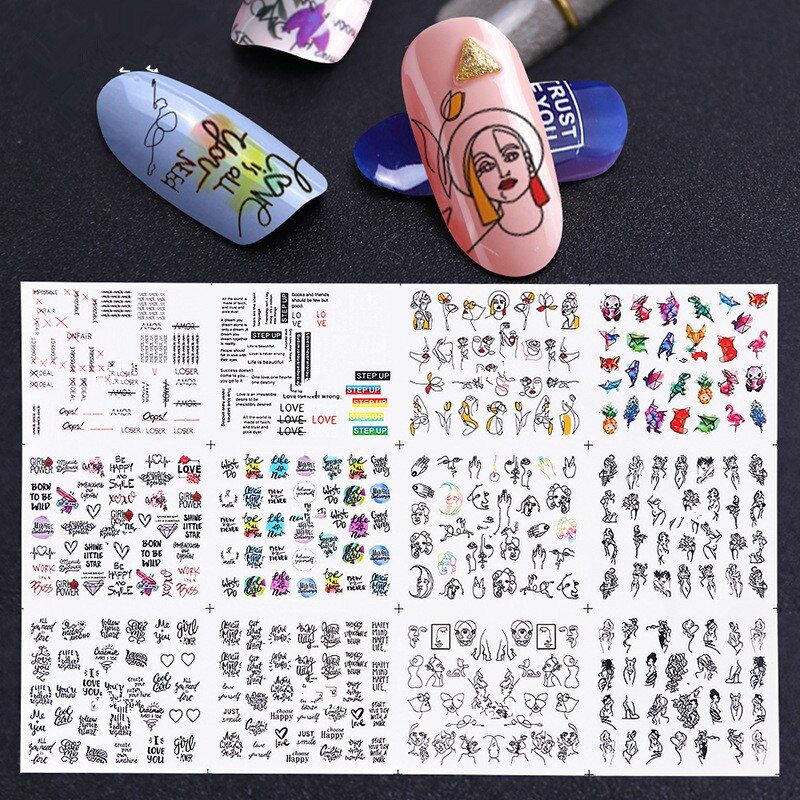 Newest CA-258 fashion design 3D nail sticker back glue nail decals DIY decoration accessory