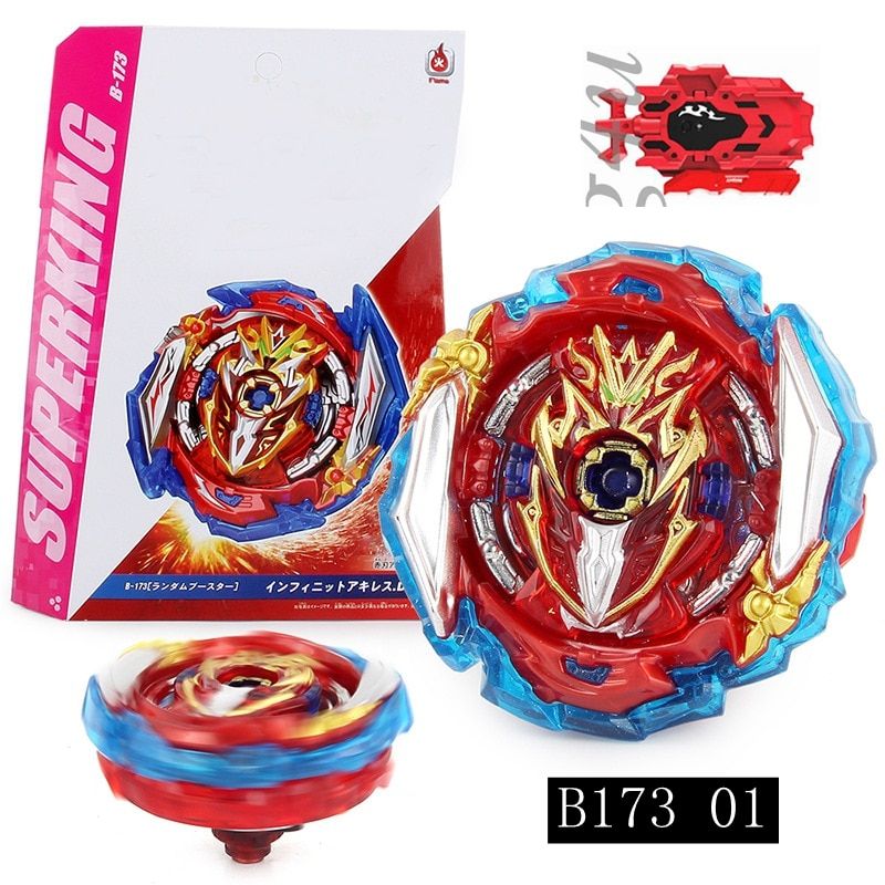 SuperKing B-173 Red/Black Infinite Achilles Spinning Top Toys for Children