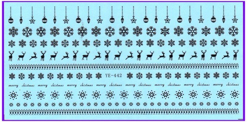 UPRETTEGO NAIL ART BEAUTY WATER DECAL SLIDER NAIL STICKER CHRISTMAS XMAS CAP SANTA CLAUSE DEER BANANA BALL YE441-446